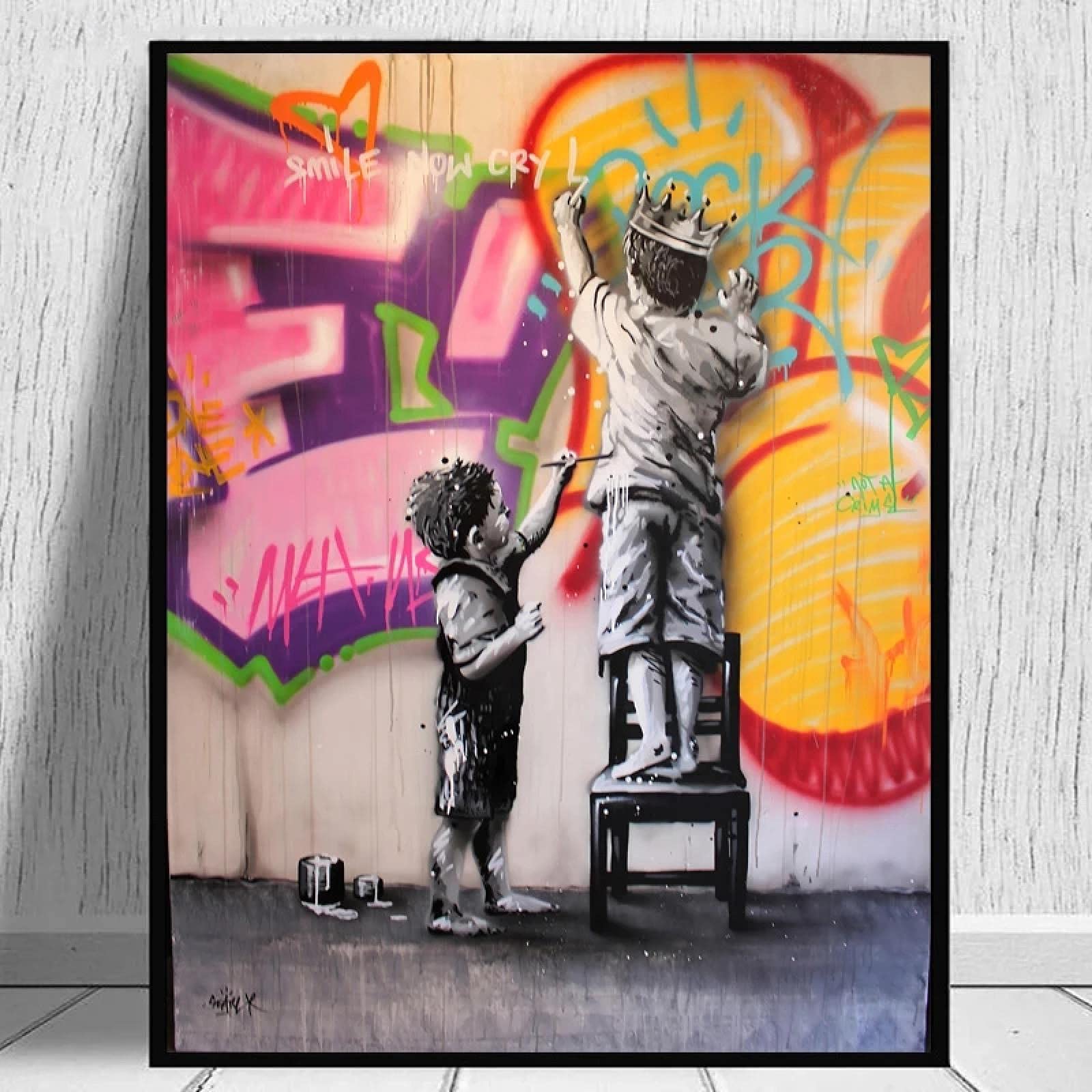 Amazon.co.jp: キッズストリートグラフィティアートキャンバス絵画壁の